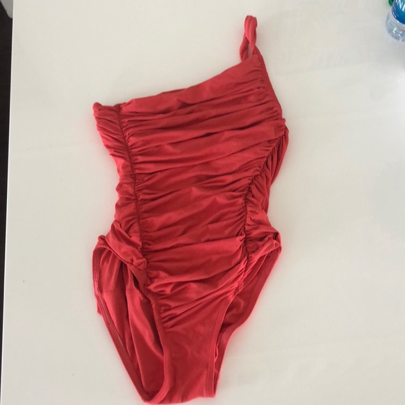 Carmen Marc Volvo coral 1 shoulder swimsuit 4 - Picture 3 of 5